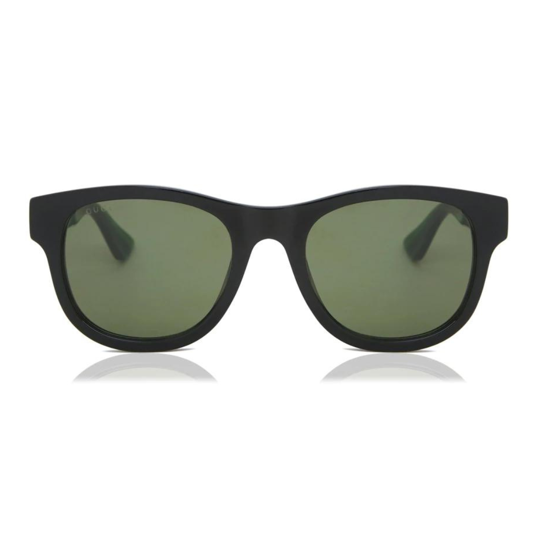 Gucci GG0003S 006 Black Green Sunglasses Grey Lenses