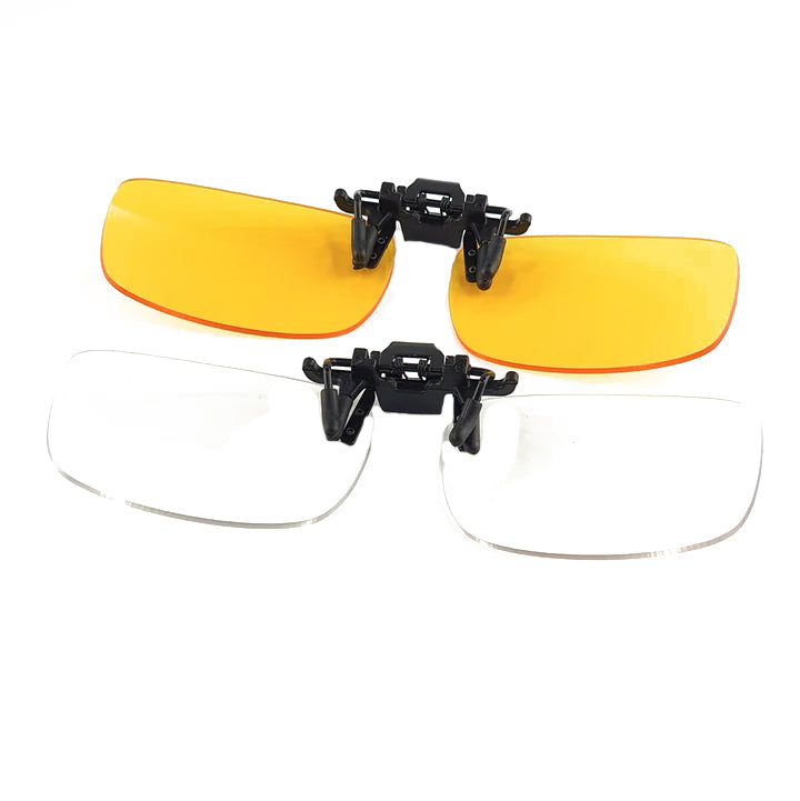 Clip-On For Glasses Anti-Blue Light + Night Vision | Rectangular Shape